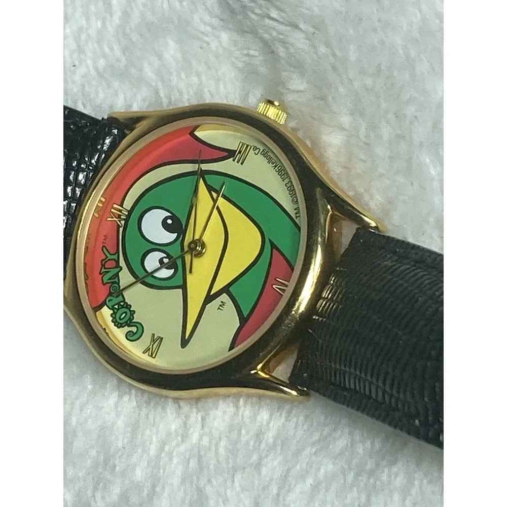 Vintage Corny Kellogg's Corn Flakes Cereal Advertisement Rooster Leather Band
